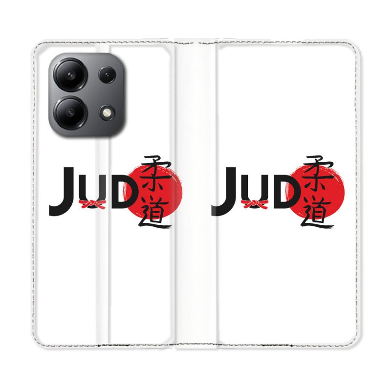 Housse cuir portefeuille pour Xiaomi Redmi Note 13 4G Sport Judo Logo