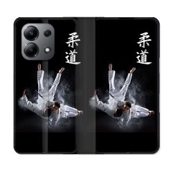 Housse cuir portefeuille pour Xiaomi Redmi Note 13 4G Sport Judo Noir