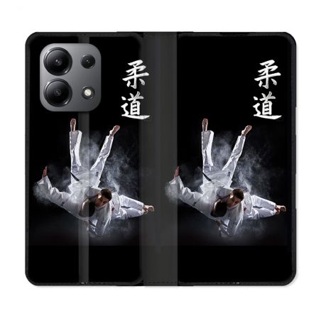 Housse cuir portefeuille pour Xiaomi Redmi Note 13 4G Sport Judo Noir