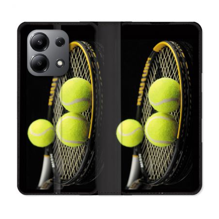 Housse cuir portefeuille pour Xiaomi Redmi Note 13 4G Sport Tennis Balls