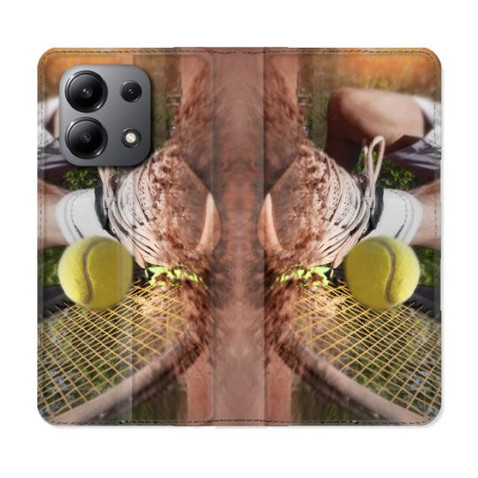 Housse cuir portefeuille pour Xiaomi Redmi Note 13 4G Sport Tennis Glissade