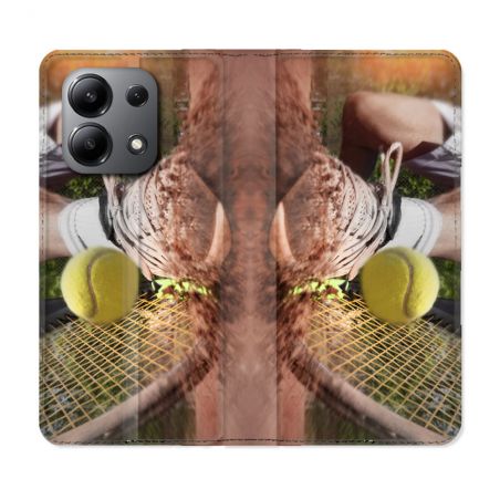 Housse cuir portefeuille pour Xiaomi Redmi Note 13 4G Sport Tennis Glissade