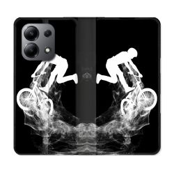 Housse cuir portefeuille pour Xiaomi Redmi Note 13 4G Sport VTT Noir
