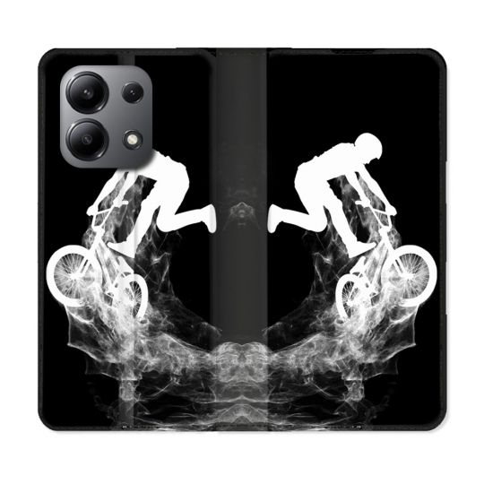 Housse cuir portefeuille pour Xiaomi Redmi Note 13 4G Sport VTT Noir