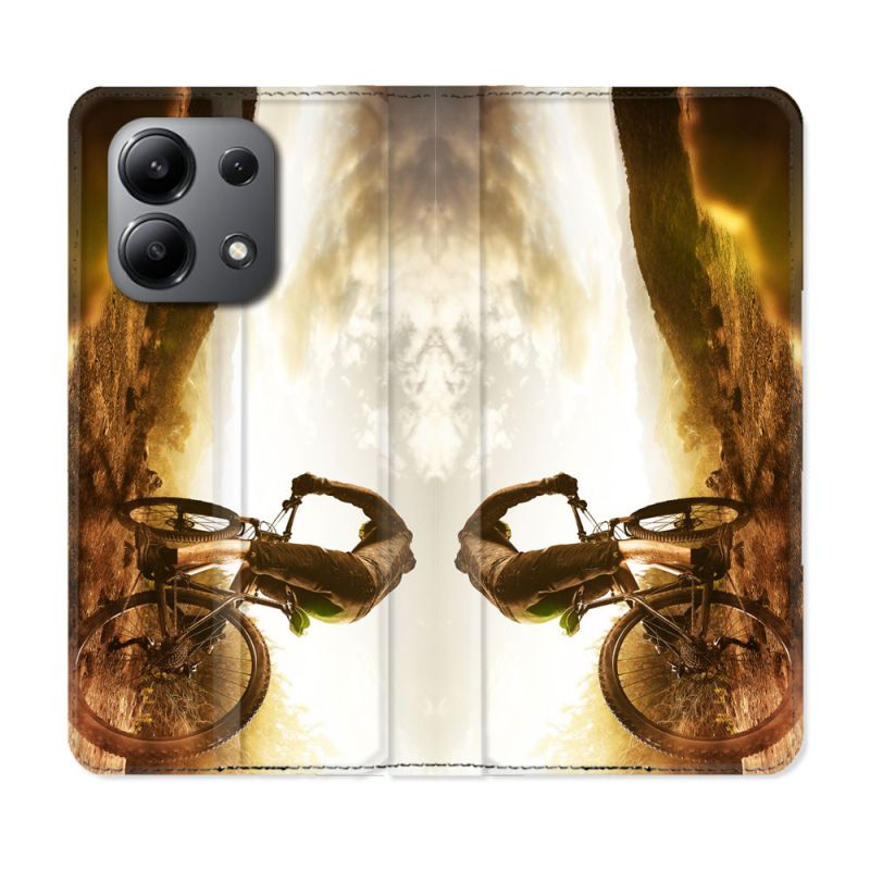 Housse cuir portefeuille pour Xiaomi Redmi Note 13 4G Sport VTT Soleil