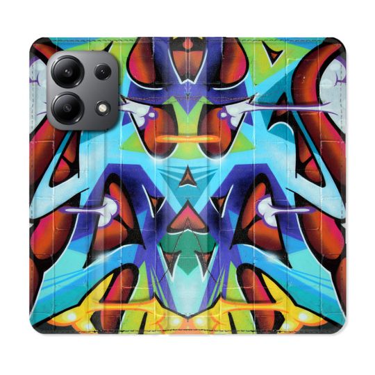 Housse cuir portefeuille pour Xiaomi Redmi Note 13 4G Street Art Graf Color