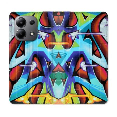 Housse cuir portefeuille pour Xiaomi Redmi Note 13 4G Street Art Graf Color