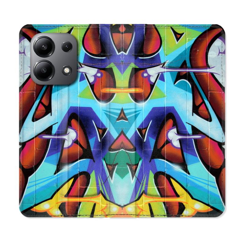 Housse cuir portefeuille pour Xiaomi Redmi Note 13 4G Street Art Graf Color