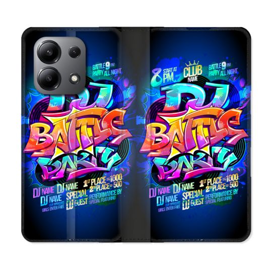 Housse cuir portefeuille pour Xiaomi Redmi Note 13 4G Street Art Rap