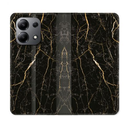 Housse cuir portefeuille pour Xiaomi Redmi Note 13 4G Texture Marbre Noir