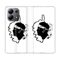 Housse cuir portefeuille pour Xiaomi Redmi Note 13 4G Voyage Corse Blanc