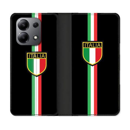 Housse cuir portefeuille pour Xiaomi Redmi Note 13 4G Voyage Italie 3 Noir
