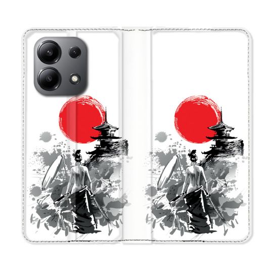 Housse cuir portefeuille pour Xiaomi Redmi Note 13 4G Voyage Japon Femme
