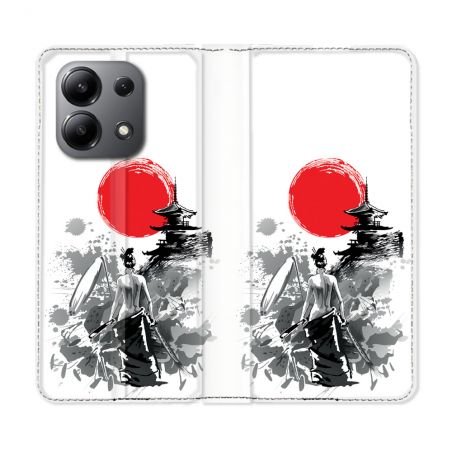 Housse cuir portefeuille pour Xiaomi Redmi Note 13 4G Voyage Japon Femme