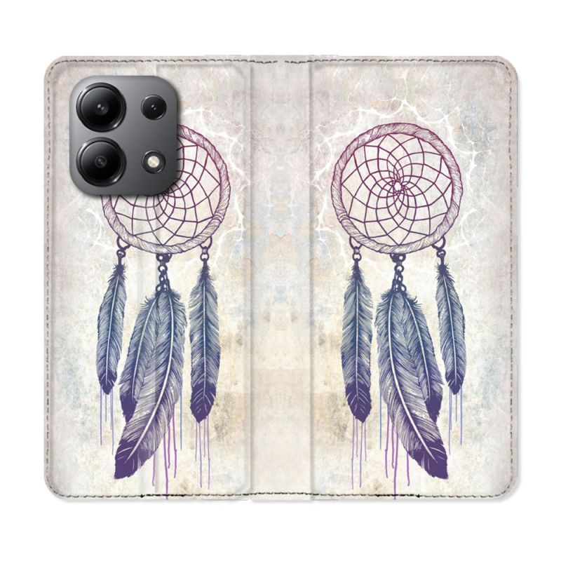 Housse cuir portefeuille pour Xiaomi Redmi Note 13 4G Zen Attrape Reve Blanc