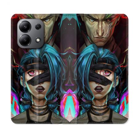 Housse cuir portefeuille pour Xiaomi Redmi Note 13 4G Arcane Jynx Bleu