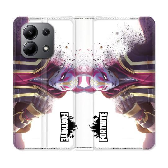 Housse cuir portefeuille pour Xiaomi Redmi Note 13 4G Fortnite Blanc