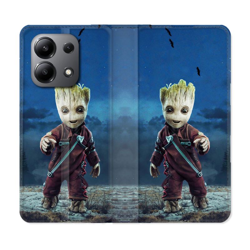 Housse cuir portefeuille pour Xiaomi Redmi Note 13 4G Groot Bleu