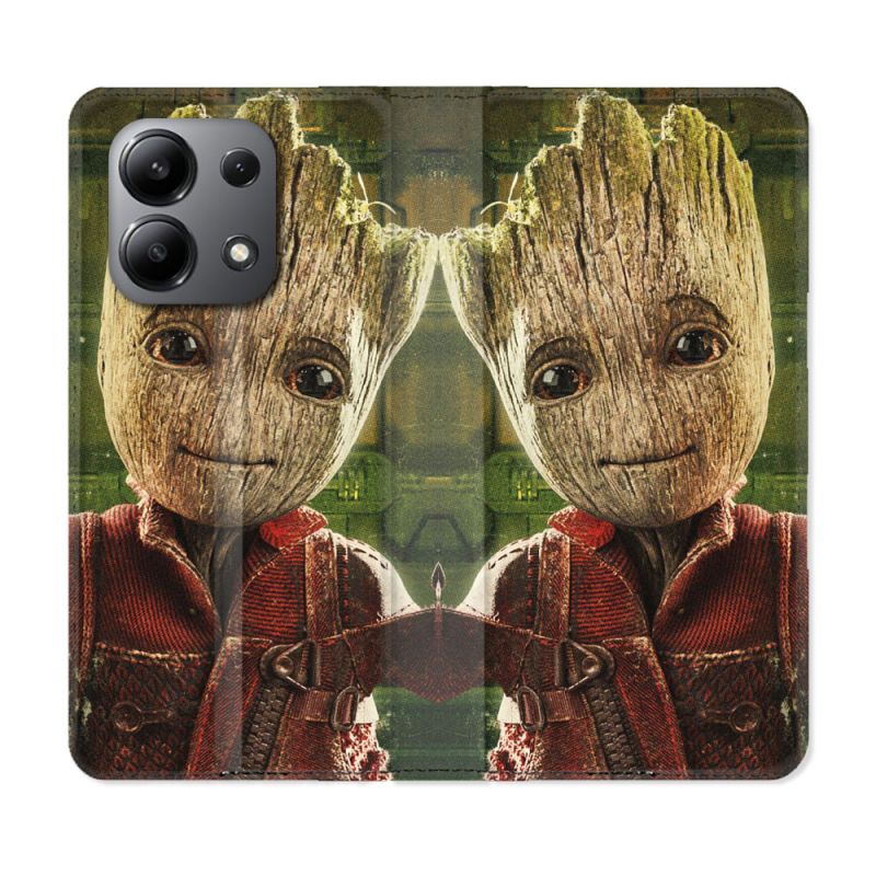 Housse cuir portefeuille pour Xiaomi Redmi Note 13 4G Groot Vert