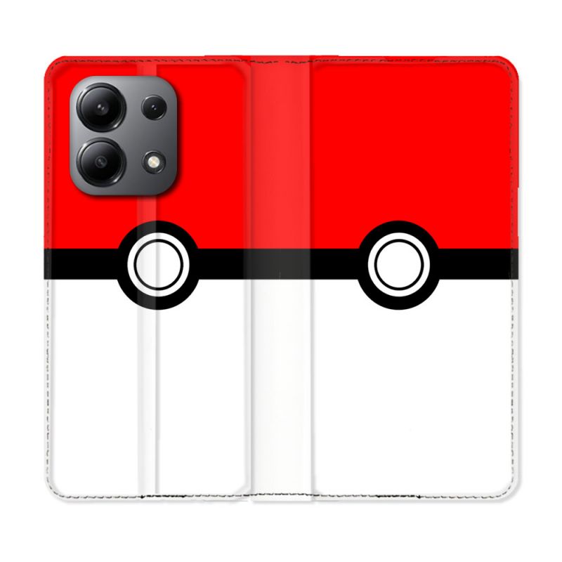 Housse cuir portefeuille pour Xiaomi Redmi Note 13 4G Pokemon Pokeball