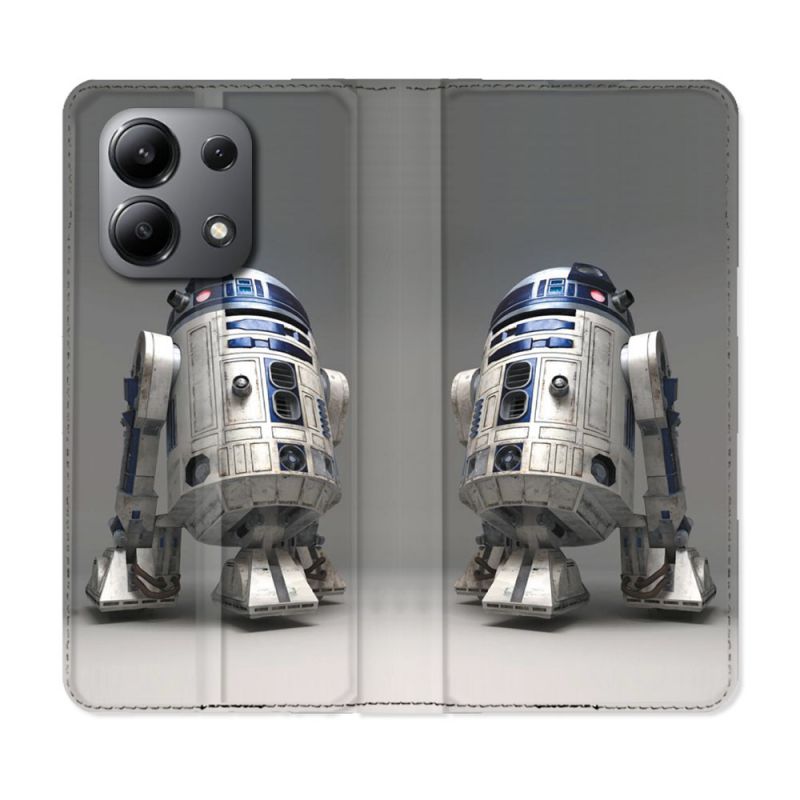 Housse cuir portefeuille pour Xiaomi Redmi Note 13 4G Star Wars - R2D2