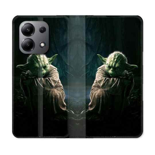 Housse cuir portefeuille pour Xiaomi Redmi Note 13 4G Star Wars - Yoda sombre