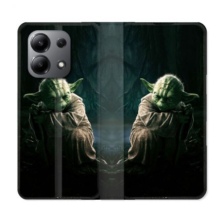 Housse cuir portefeuille pour Xiaomi Redmi Note 13 4G Star Wars - Yoda sombre