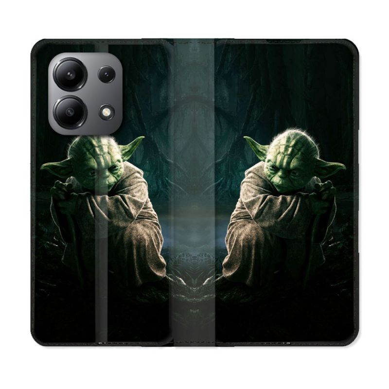 Housse cuir portefeuille pour Xiaomi Redmi Note 13 4G Star Wars - Yoda sombre
