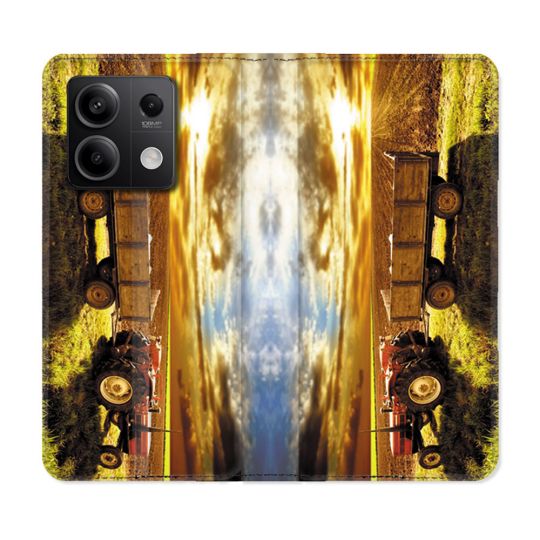 Housse cuir portefeuille pour Xiaomi Redmi Note 13 5G Agriculture Tracteur Color