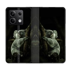 Housse cuir portefeuille pour Xiaomi Redmi Note 13 5G Animal Koala Noir