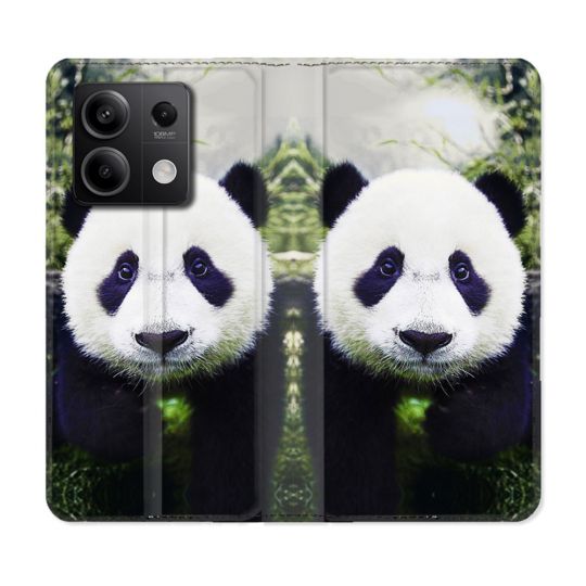 Housse cuir portefeuille pour Xiaomi Redmi Note 13 5G Animal Panda Color