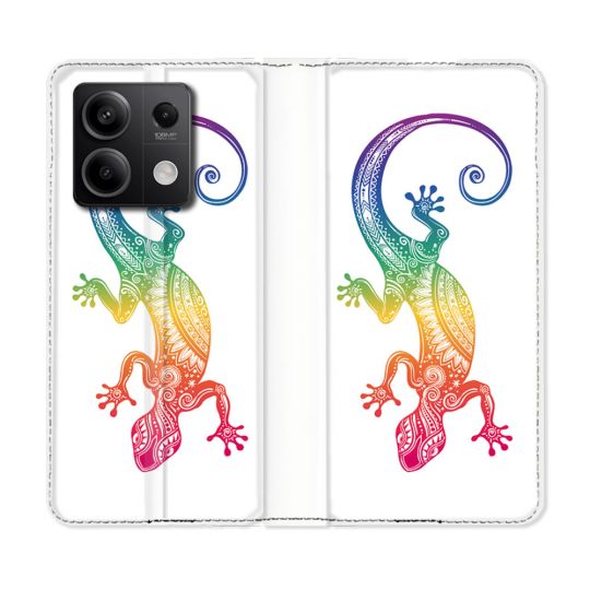 Housse cuir portefeuille pour Xiaomi Redmi Note 13 5G Animal Salamandre Color