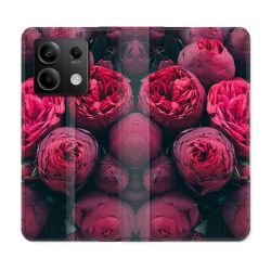 Housse cuir portefeuille pour Xiaomi Redmi Note 13 5G Fleur Pivoine