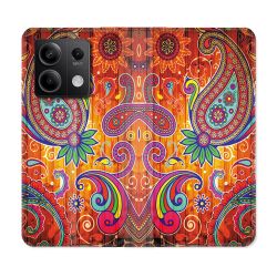 Housse cuir portefeuille pour Xiaomi Redmi Note 13 5G Fleur Psychedelic