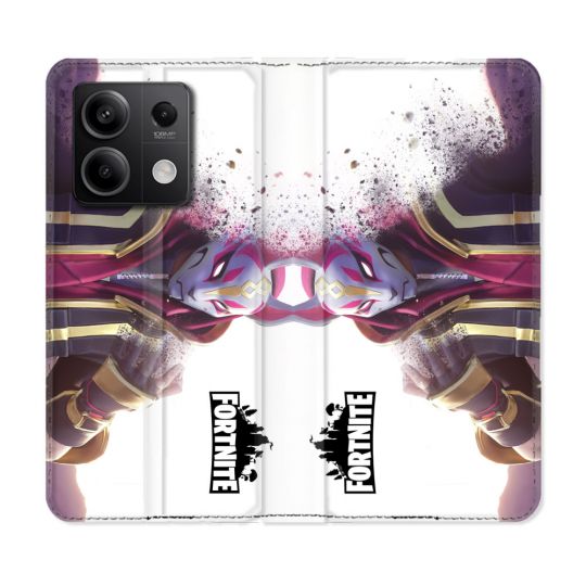 Housse cuir portefeuille pour Xiaomi Redmi Note 13 5G Fortnite Blanc