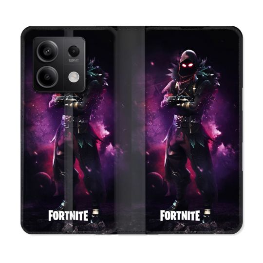 Housse cuir portefeuille pour Xiaomi Redmi Note 13 5G Fortnite Raven