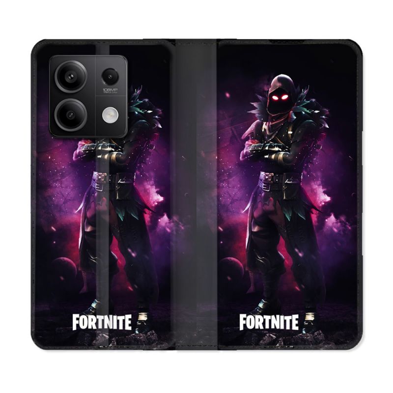 Housse cuir portefeuille pour Xiaomi Redmi Note 13 5G Fortnite Raven