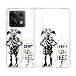 Housse cuir portefeuille pour Xiaomi Redmi Note 13 5G Harry Potter Dobby Free Blanc