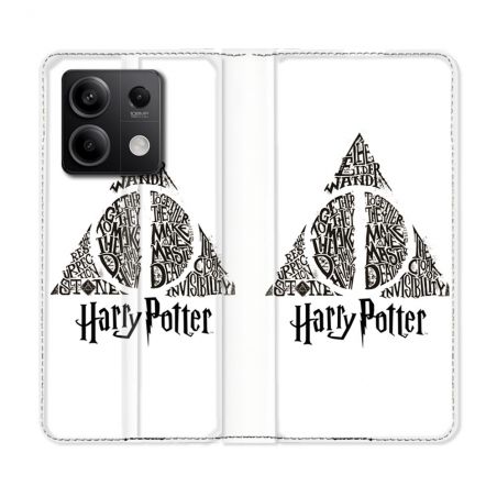 Housse cuir portefeuille pour Xiaomi Redmi Note 13 5G Harry Potter Hollows triangle Blanc