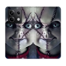 Housse cuir portefeuille pour Xiaomi Redmi Note 13 5G Horreur Chucky Cicatrice