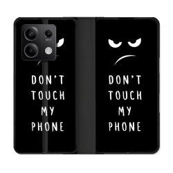Housse cuir portefeuille pour Xiaomi Redmi Note 13 5G Humour Don't Touch