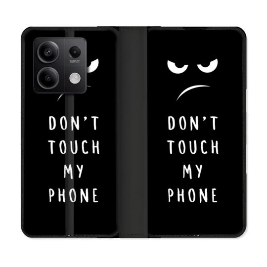 Housse cuir portefeuille pour Xiaomi Redmi Note 13 5G Humour Don't Touch