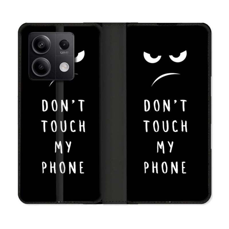Housse cuir portefeuille pour Xiaomi Redmi Note 13 5G Humour Don't Touch