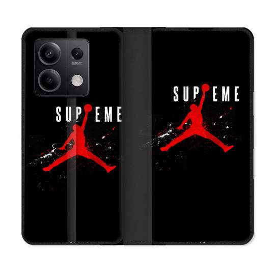 Housse cuir portefeuille pour Xiaomi Redmi Note 13 5G Jordan Supreme Noir