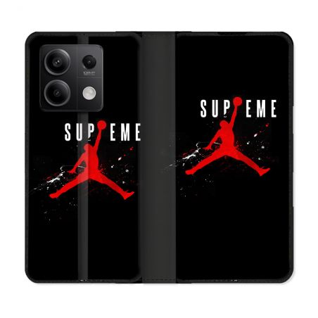 Housse cuir portefeuille pour Xiaomi Redmi Note 13 5G Jordan Supreme Noir