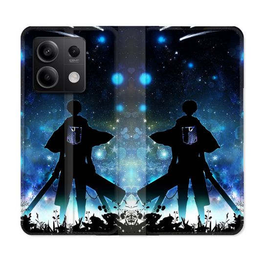 Housse cuir portefeuille pour Xiaomi Redmi Note 13 5G Manga Attaque Titans Levi