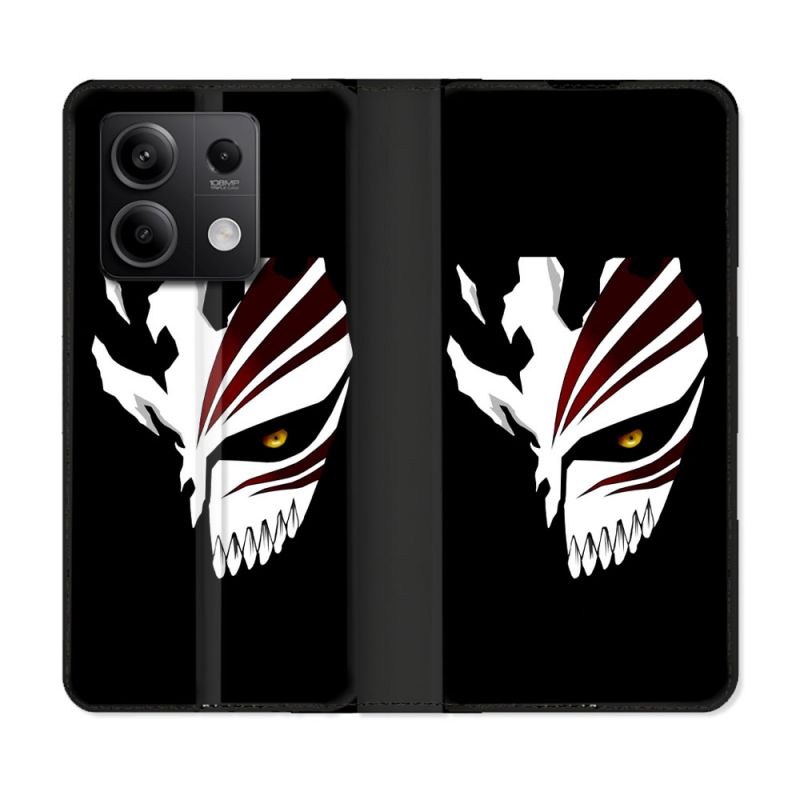 Housse cuir portefeuille pour Xiaomi Redmi Note 13 5G Manga Bleach Masque