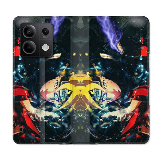 Housse cuir portefeuille pour Xiaomi Redmi Note 13 5G Manga Boruto Eclair