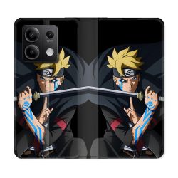 Housse cuir portefeuille pour Xiaomi Redmi Note 13 5G Manga Boruto Tatouage