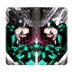 Housse cuir portefeuille pour Xiaomi Redmi Note 13 5G Manga Demon Slayer Tanjiro